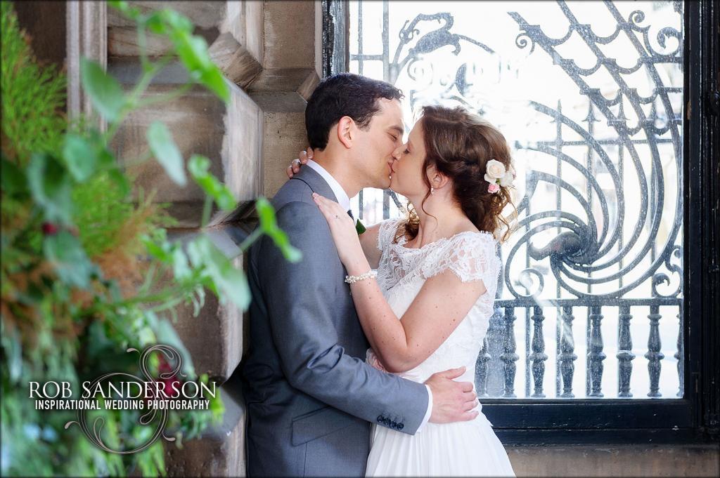 romantic wedding photos outside Liverpool Town Hall