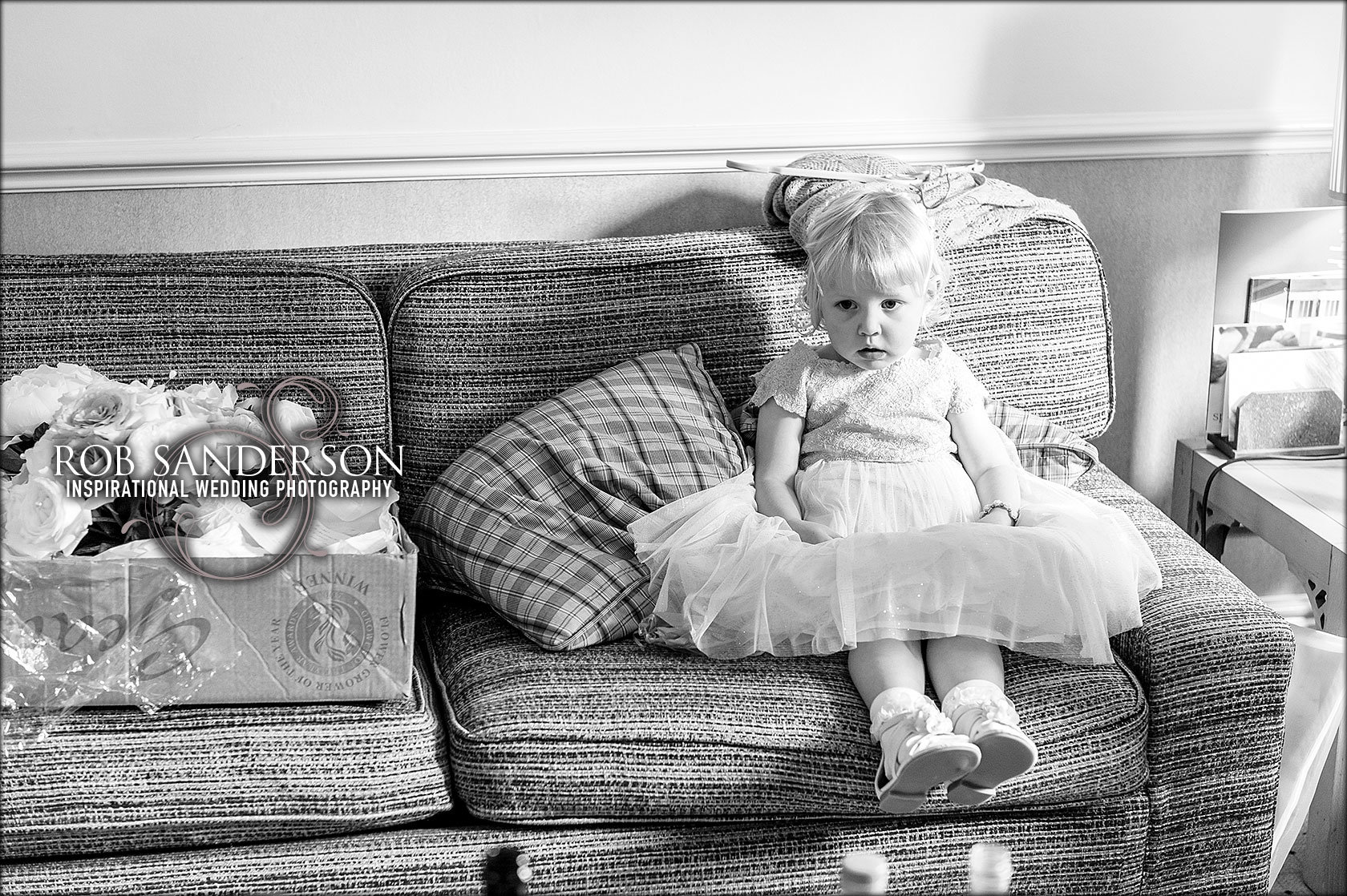 cute flower girl at cottons in Knutsford