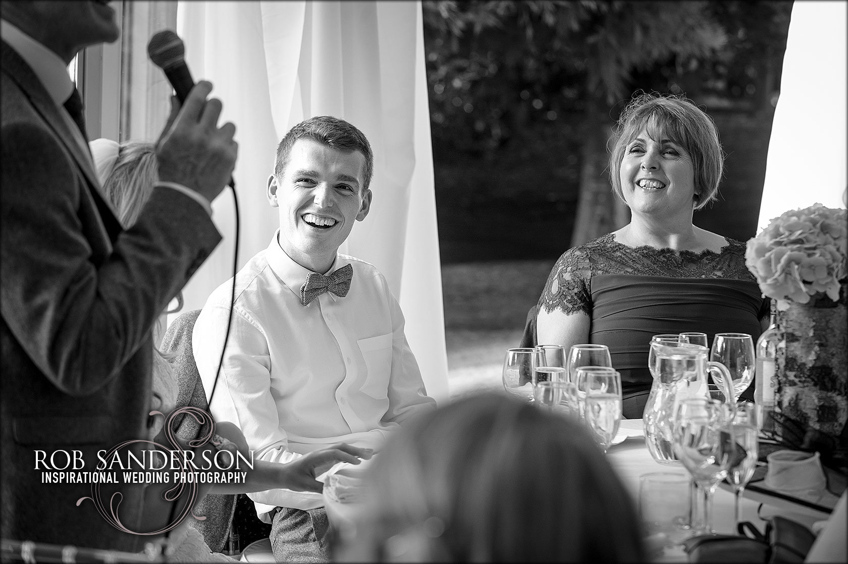 Laughter during the speeches