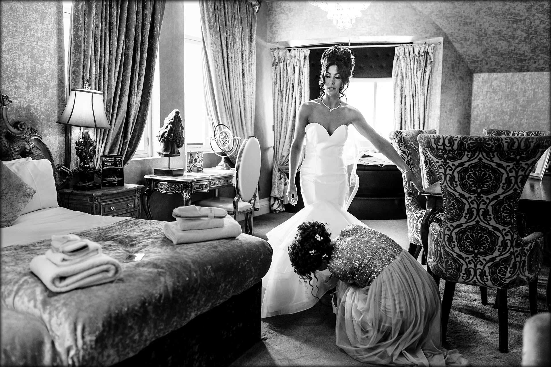 bridal preparations in the Presidential Suite